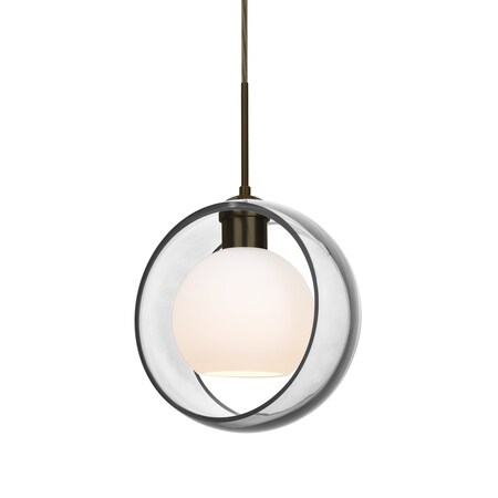 Besa Lighting Mana Pendant, Clear, Bronze Finish, 1x60W Incandescent 1JT-MANACL-BR
